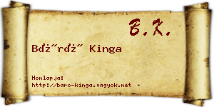 Báró Kinga névjegykártya