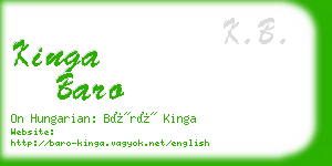 kinga baro business card